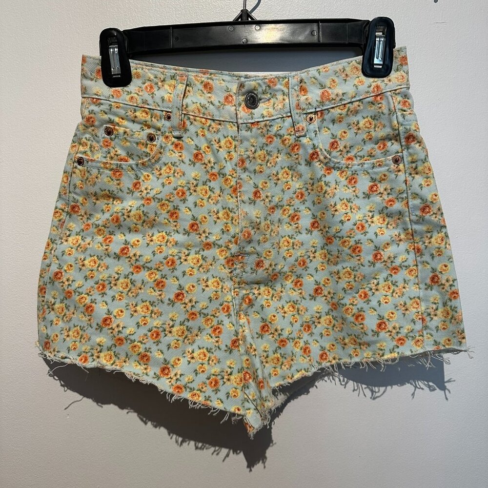 Zara floral high waist shorts